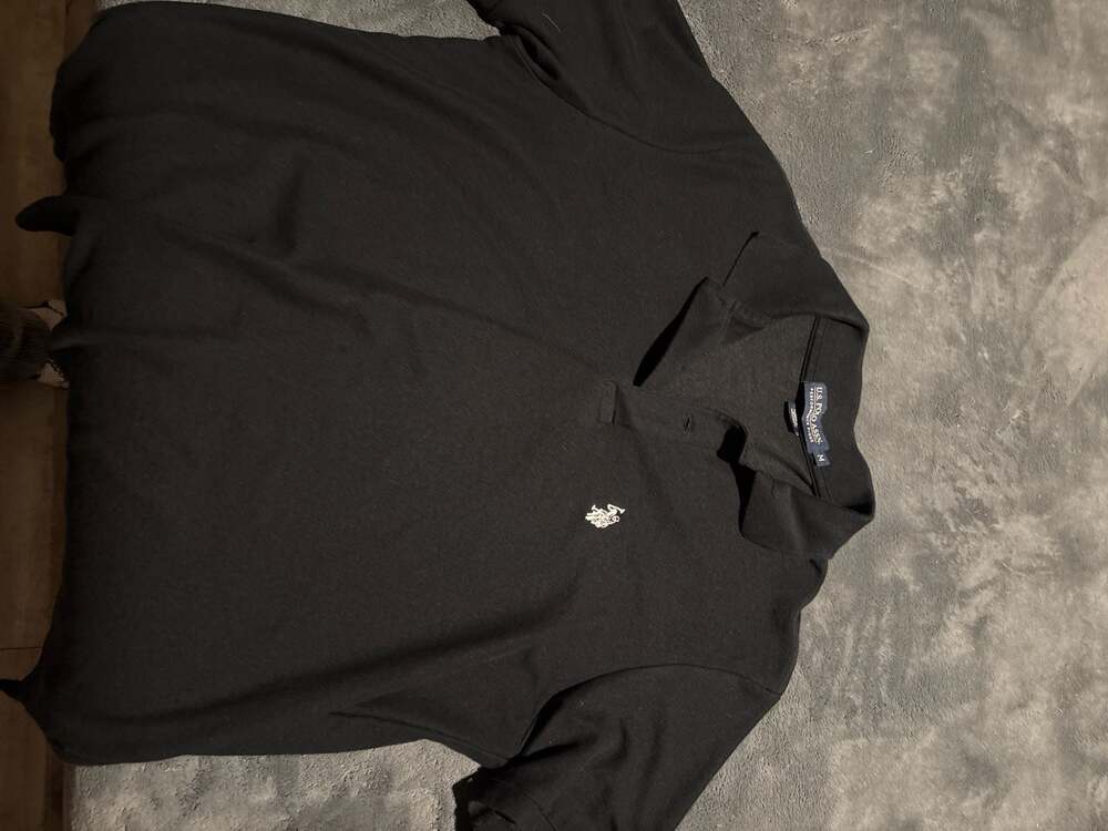 U.S. Polo Assn. Men's Black Performance Pique Short Sleeve Polo Shirt